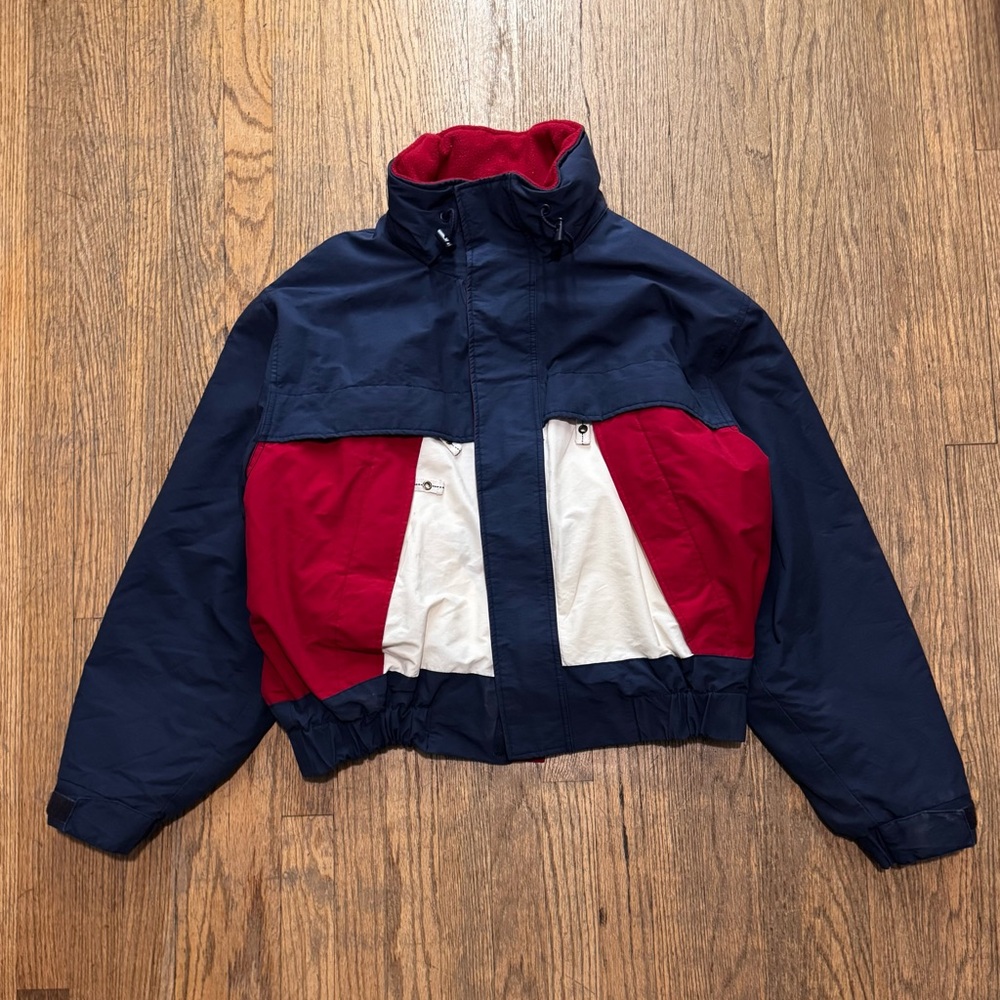 Vintage Colorblock Jacket - Red, White, and Blue